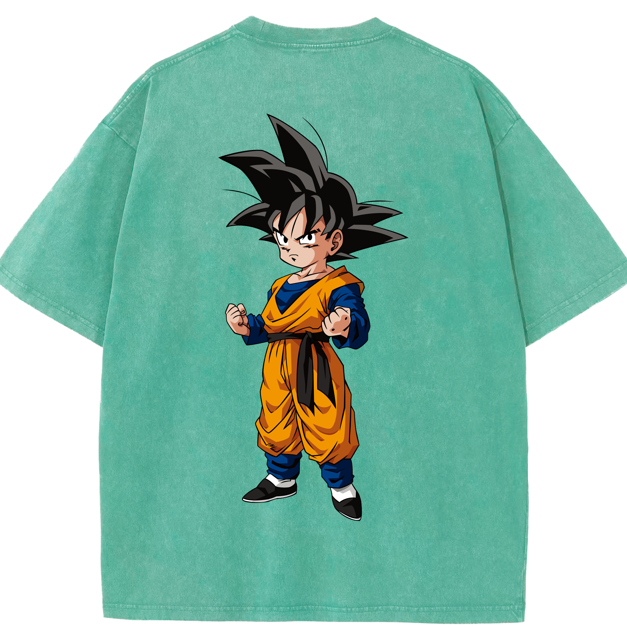 （画像用） ドラゴンボール 孫悟空（そん ごくう）Son Goku カカロット DRAGON BALL Kakarotto 綿100% ヴィンテージ風 半袖Tシャツ（背面プリント）